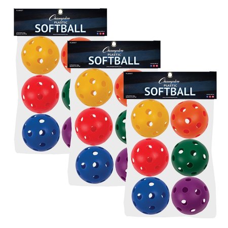 CHAMPION SPORTS Plastic Softballs, PK18 PLSBSET